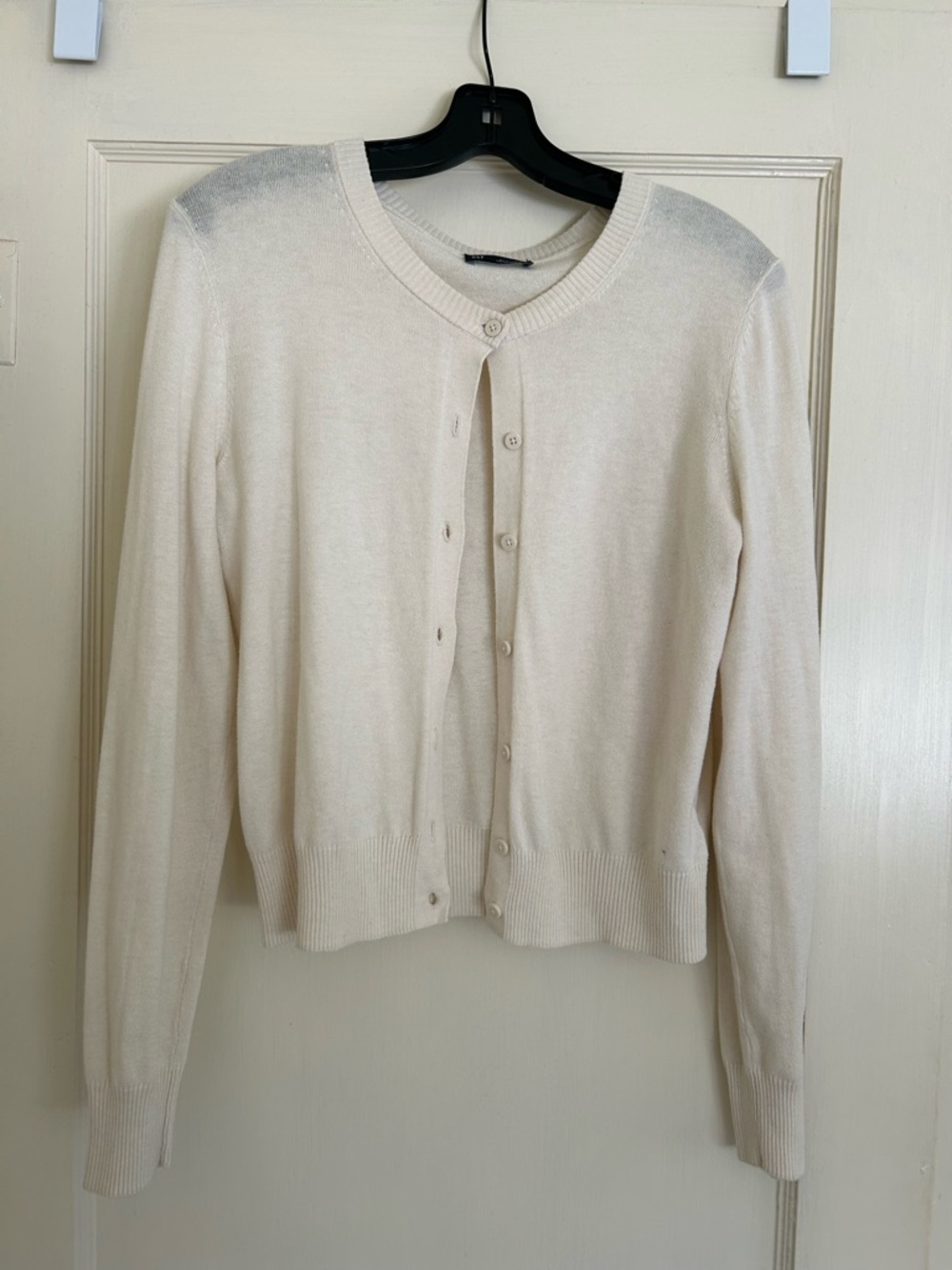 GAP Cream Button-Front Cardigan
